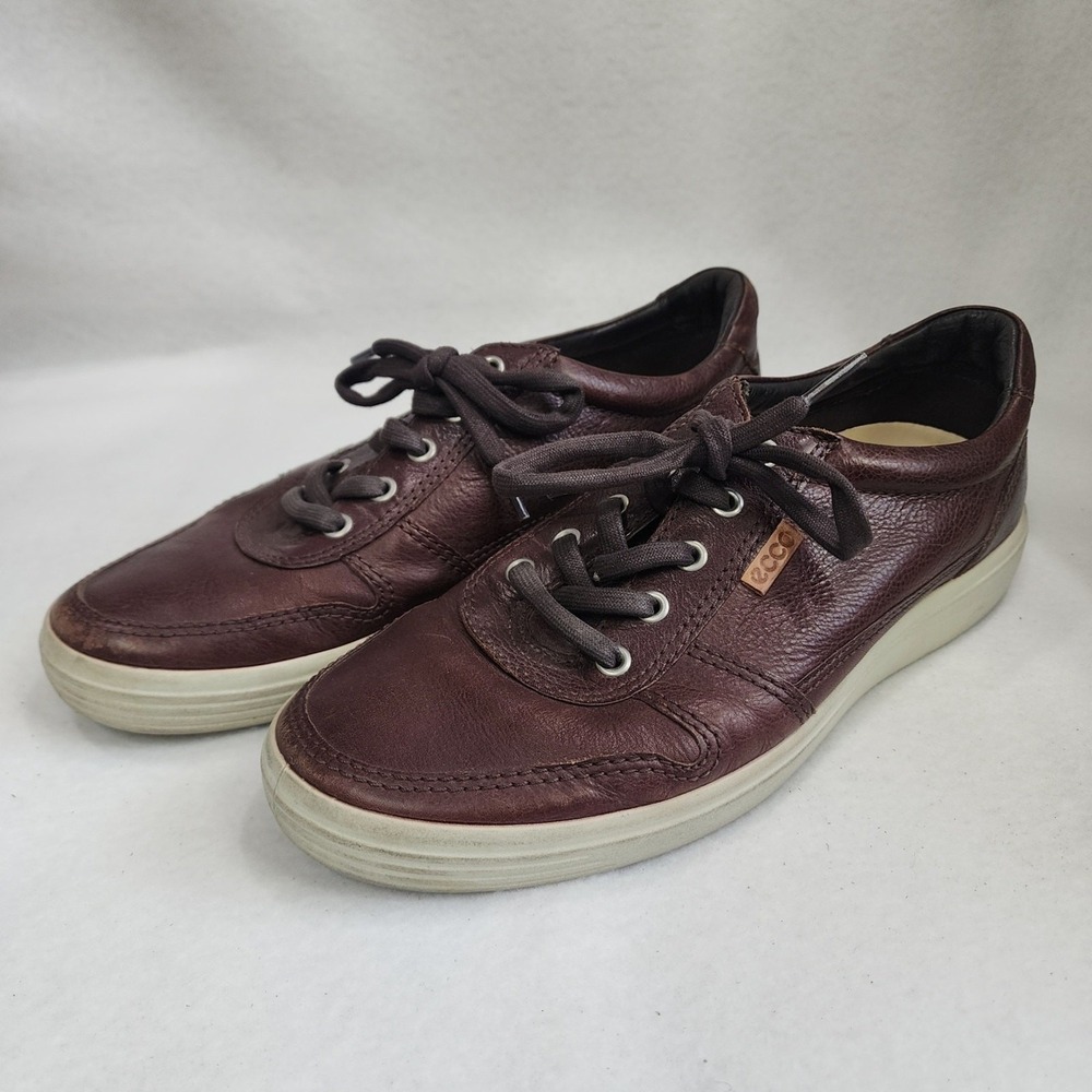 Ecco Soft 7 430144-50303 Mens US 8 Sneakers Brown Leather Lace Up Casual Shoes